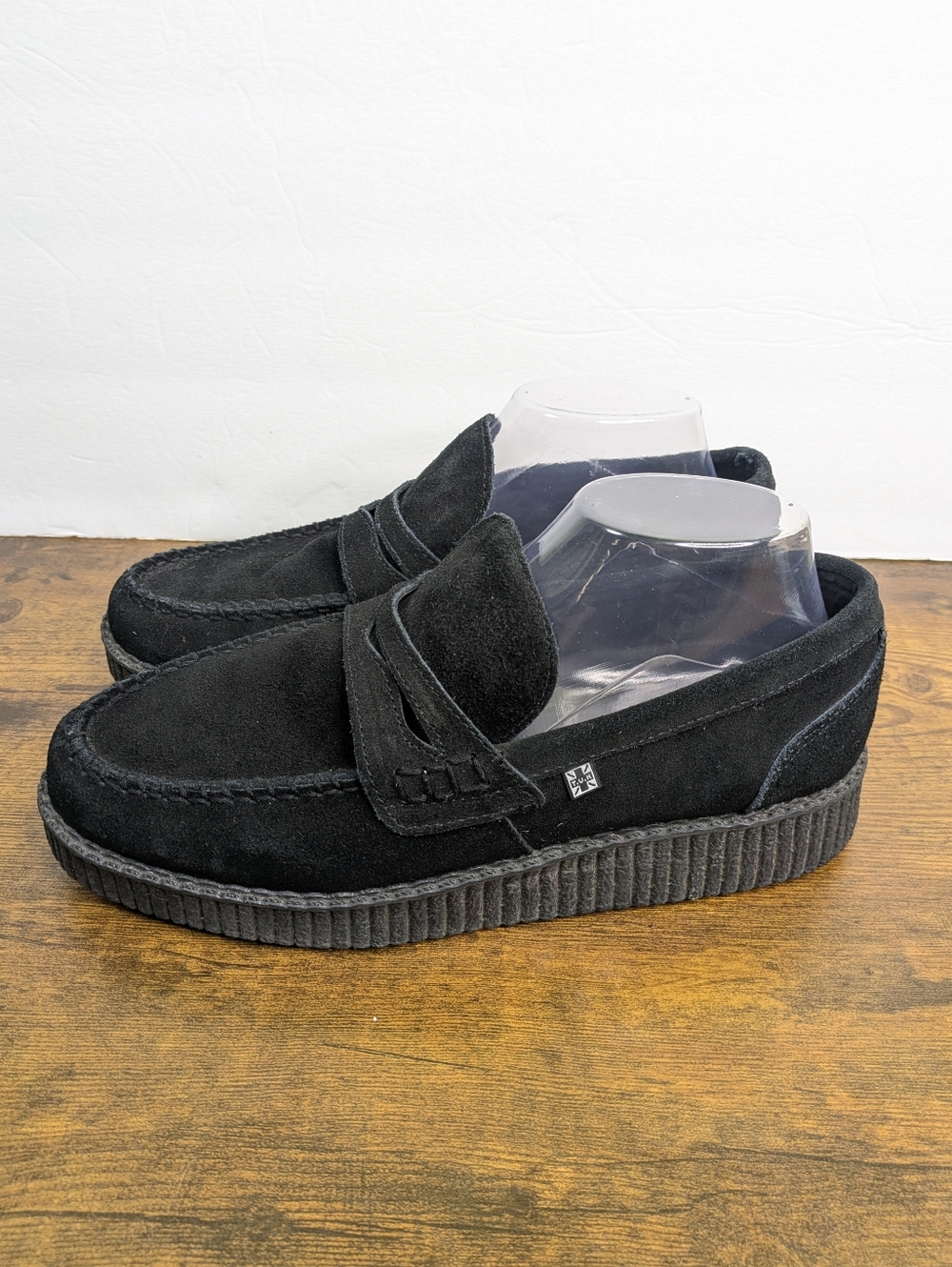 T.U.K Penny Loafer Creepers Mens 9 Womens 11 Suede Slip On Platform Goth Punk - Picture 4 of 11